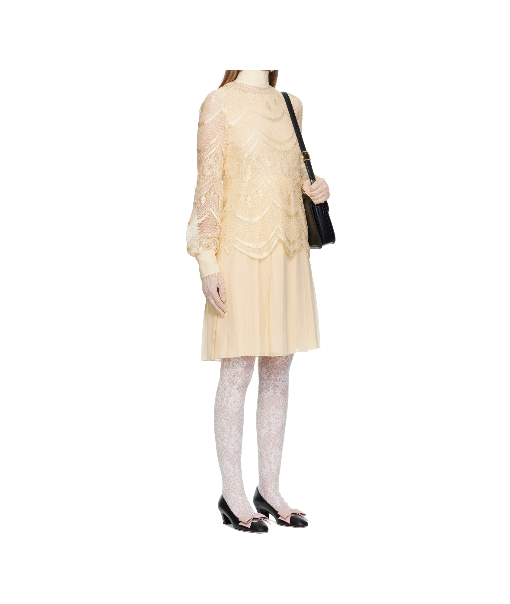 Valentino Long Sleeve Dress In Yellow
