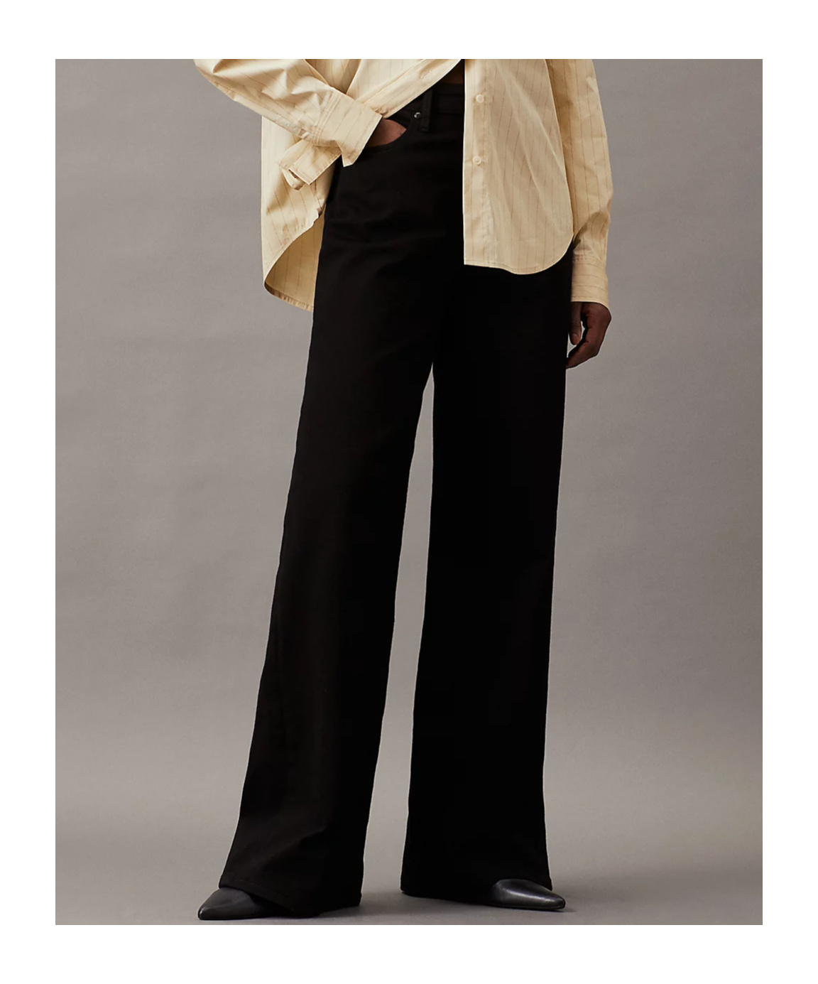 Shop Calvin Klein Wide-leg Jeans In Black