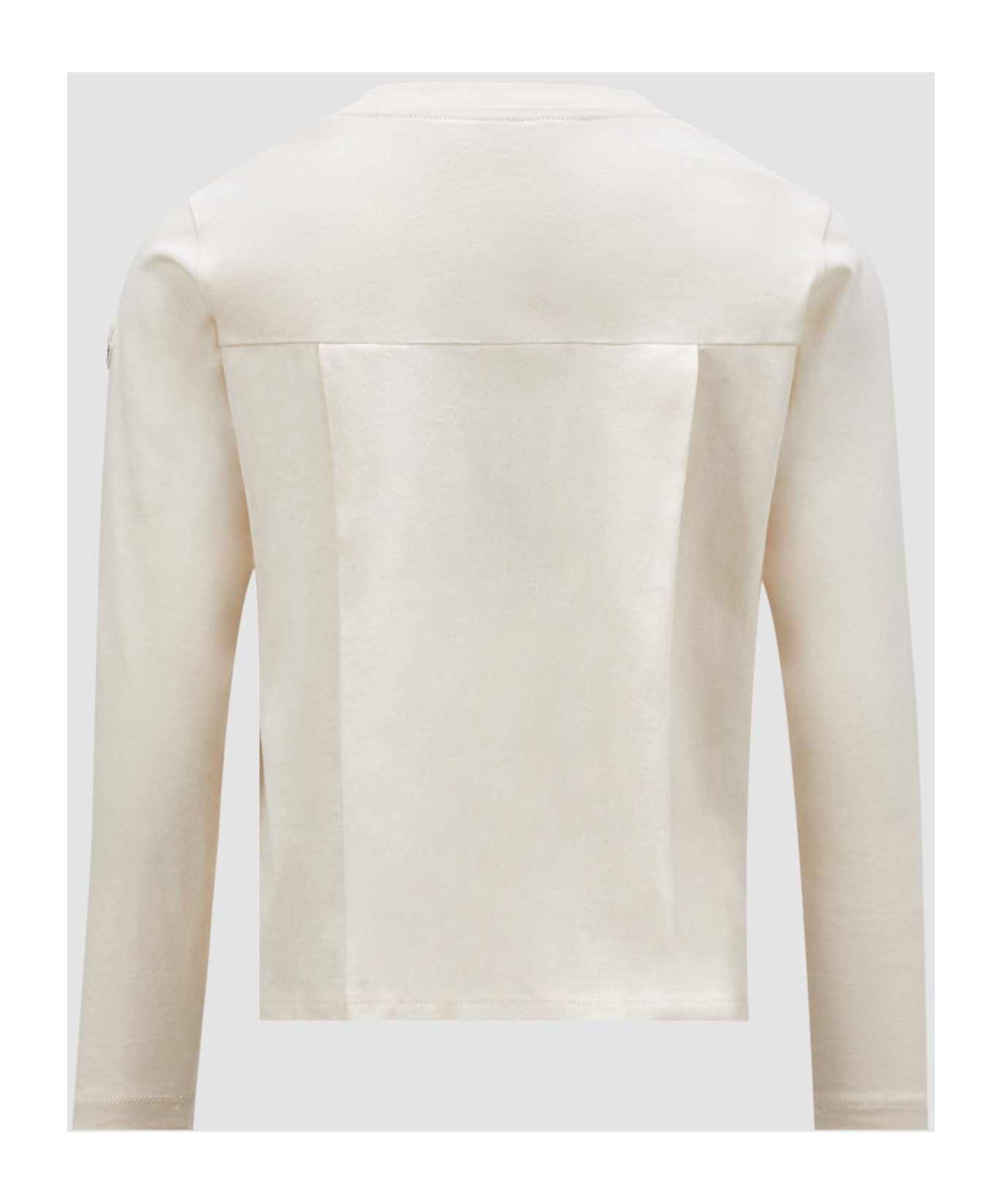 Moncler Embroidery Logo Round Collar Long-sleeved T-shirt In Nude