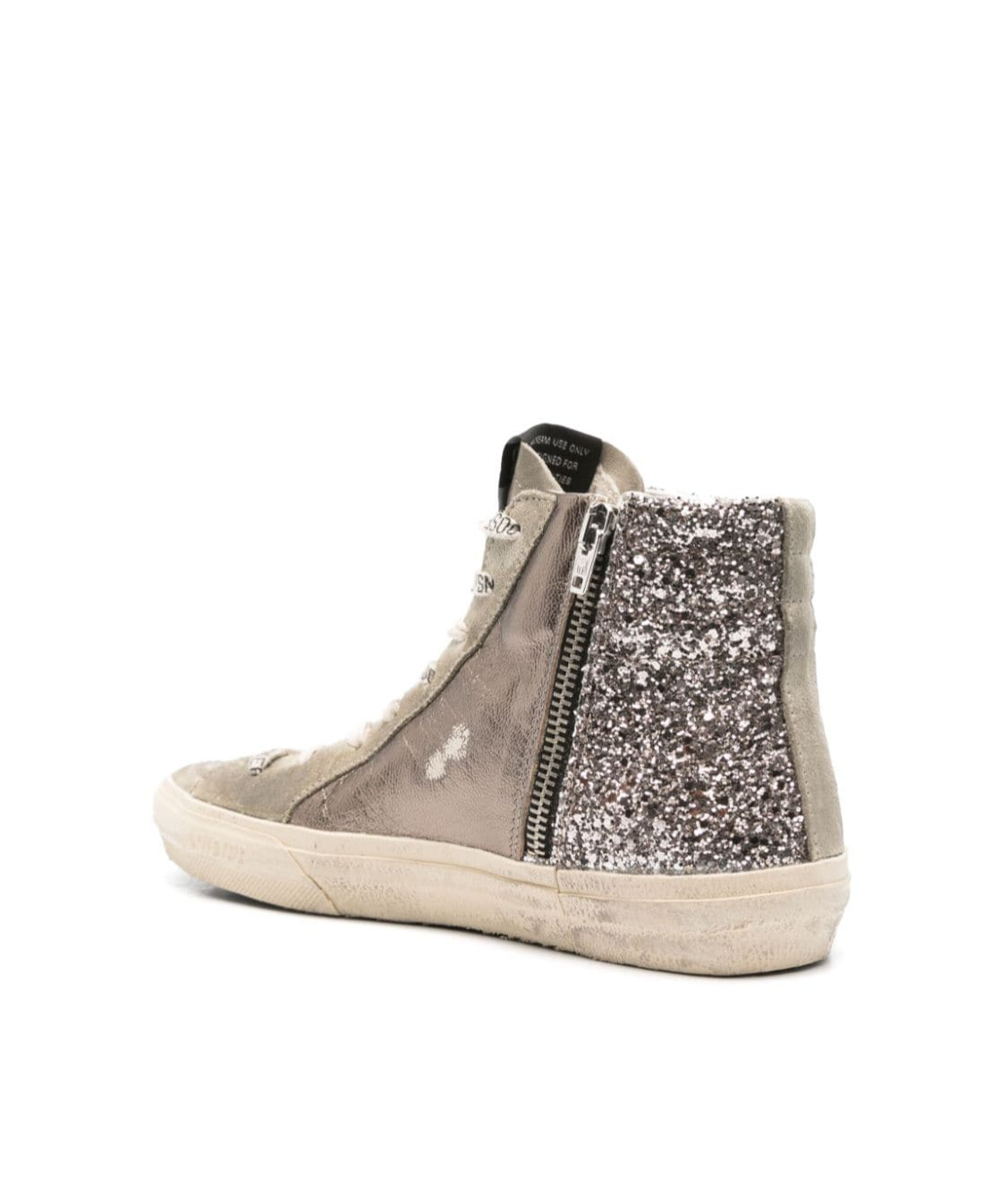 Golden Goose Distressed Calf Leather Panelled Sneakers In Nude
