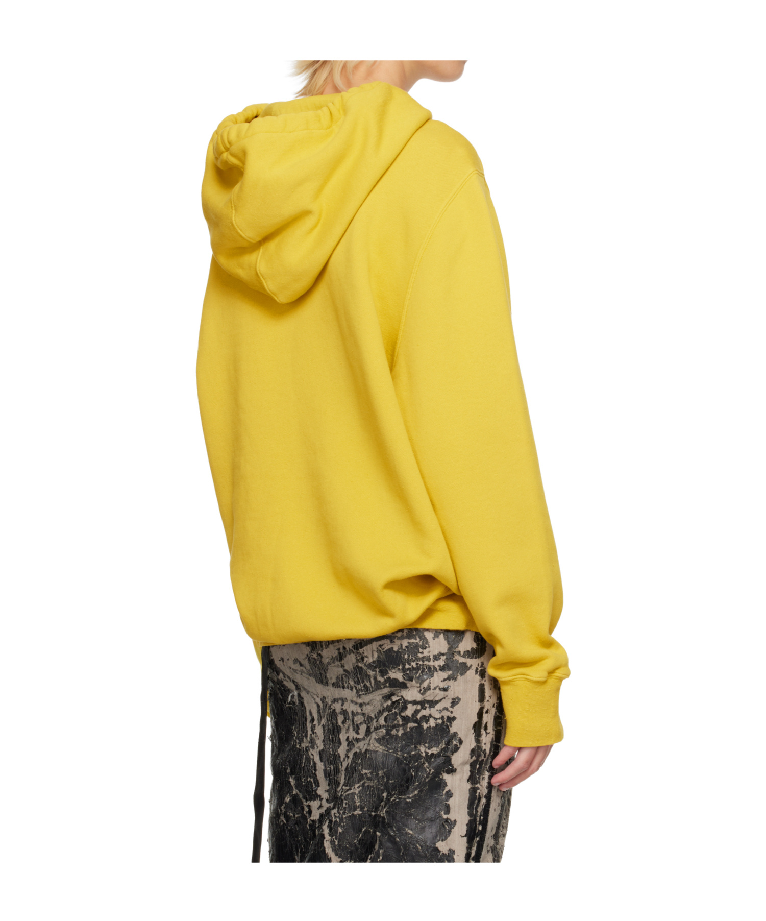 Rick Owens Drkshdw Concordians Oversized Hooded Sweatshirt In Yellow