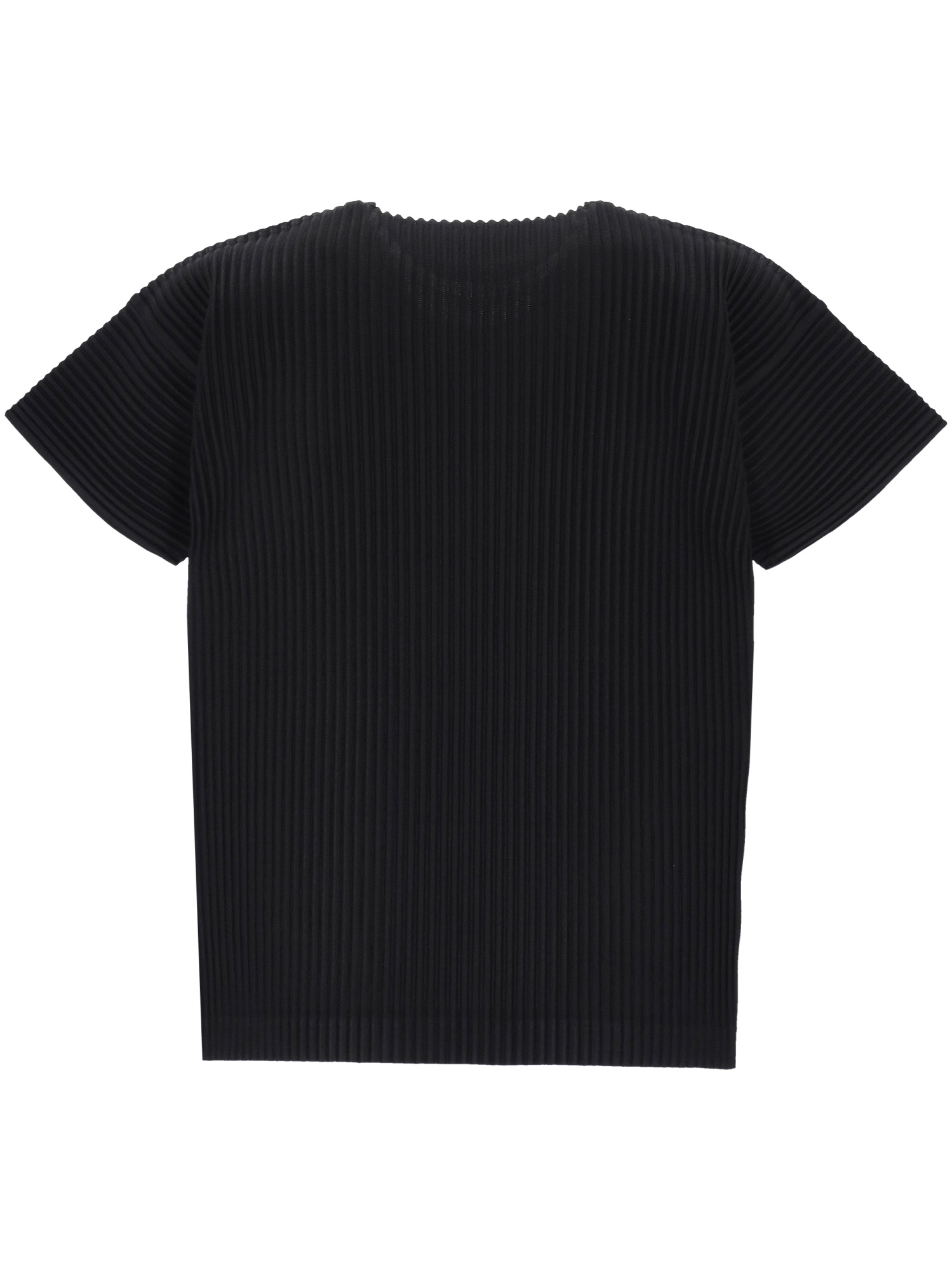 Issey Miyake Pleated Short-sleeved T-shirt In Black