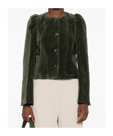 Uma Wang Long-sleeves Velvet Jacket In Black
