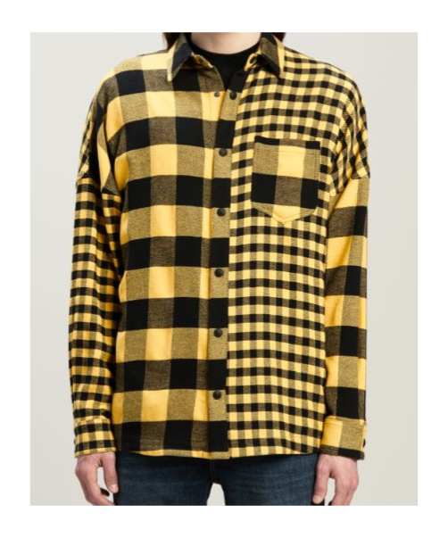Palm Angels Tweed Checked Jacket In Yellow