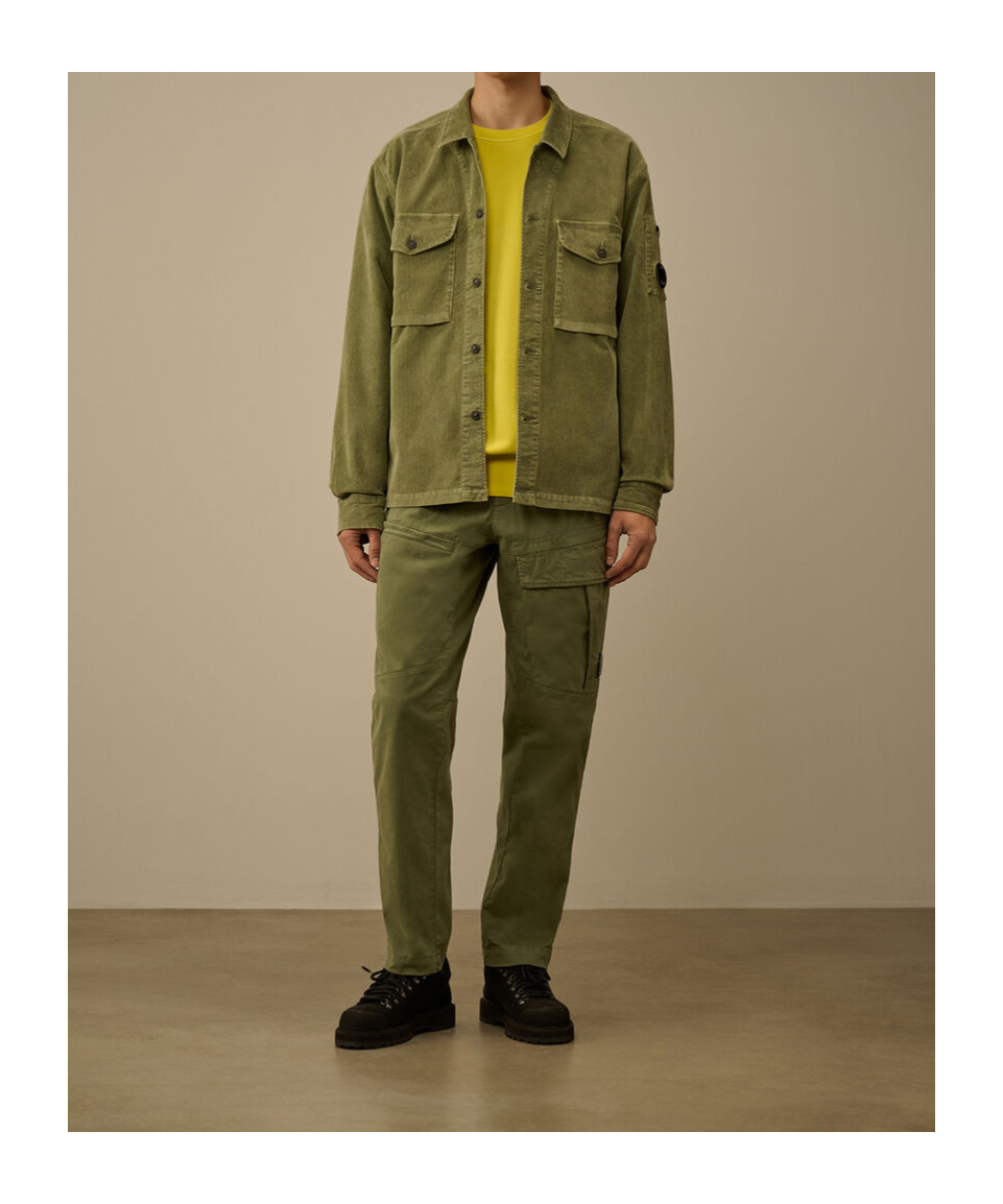 C.p. Company Wool Overshirt Shirt And Blouse Multicolor In Green