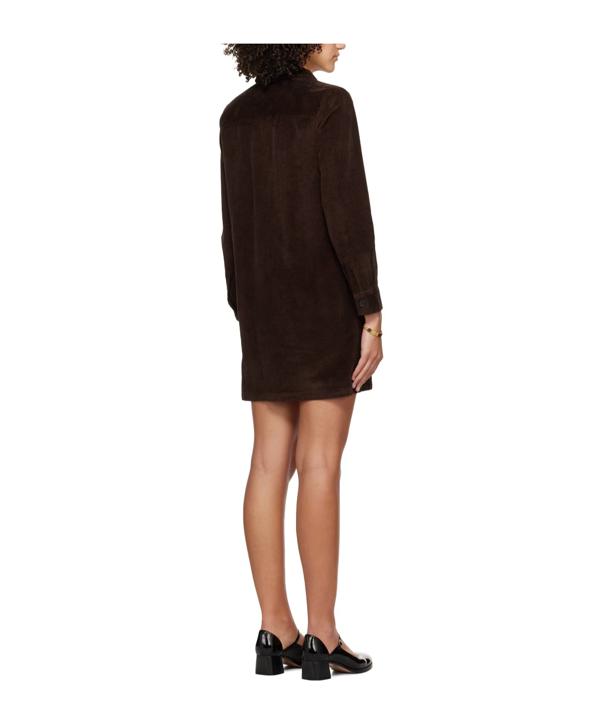 Apc Mia Long-sleeved Dress In Black