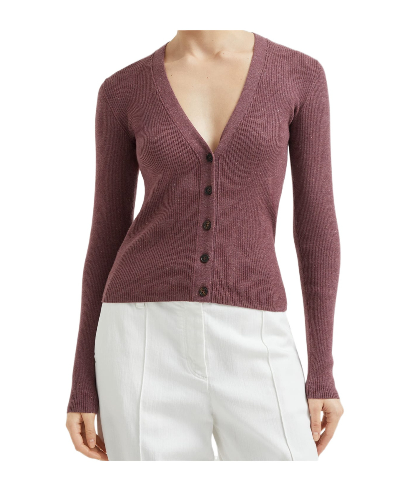 Brunello Cucinelli Long-sleeved Cardigan In Red