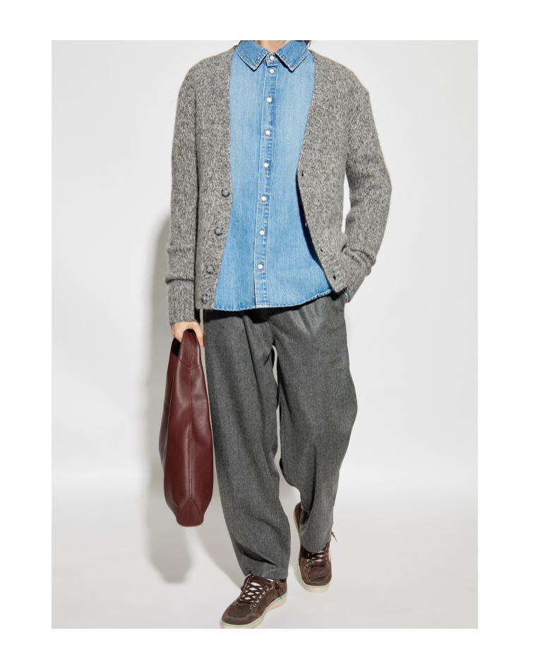 Woolrich Alpaca Wool-blend Speckled Cardigan In Gray