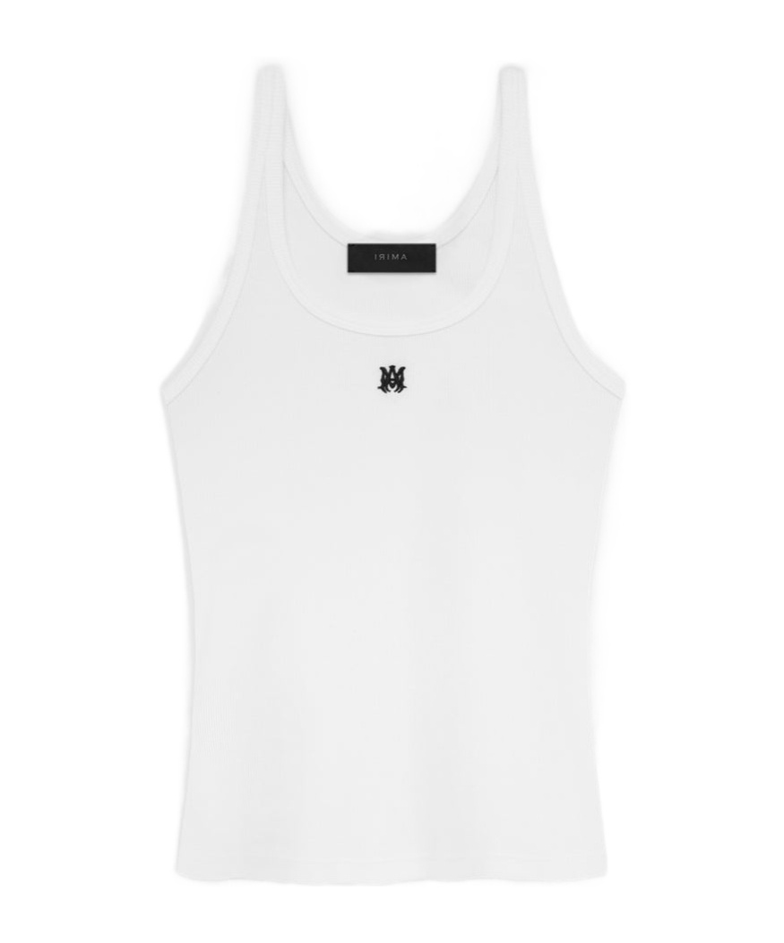 Amiri Ma Embroidered Rib Vest In White