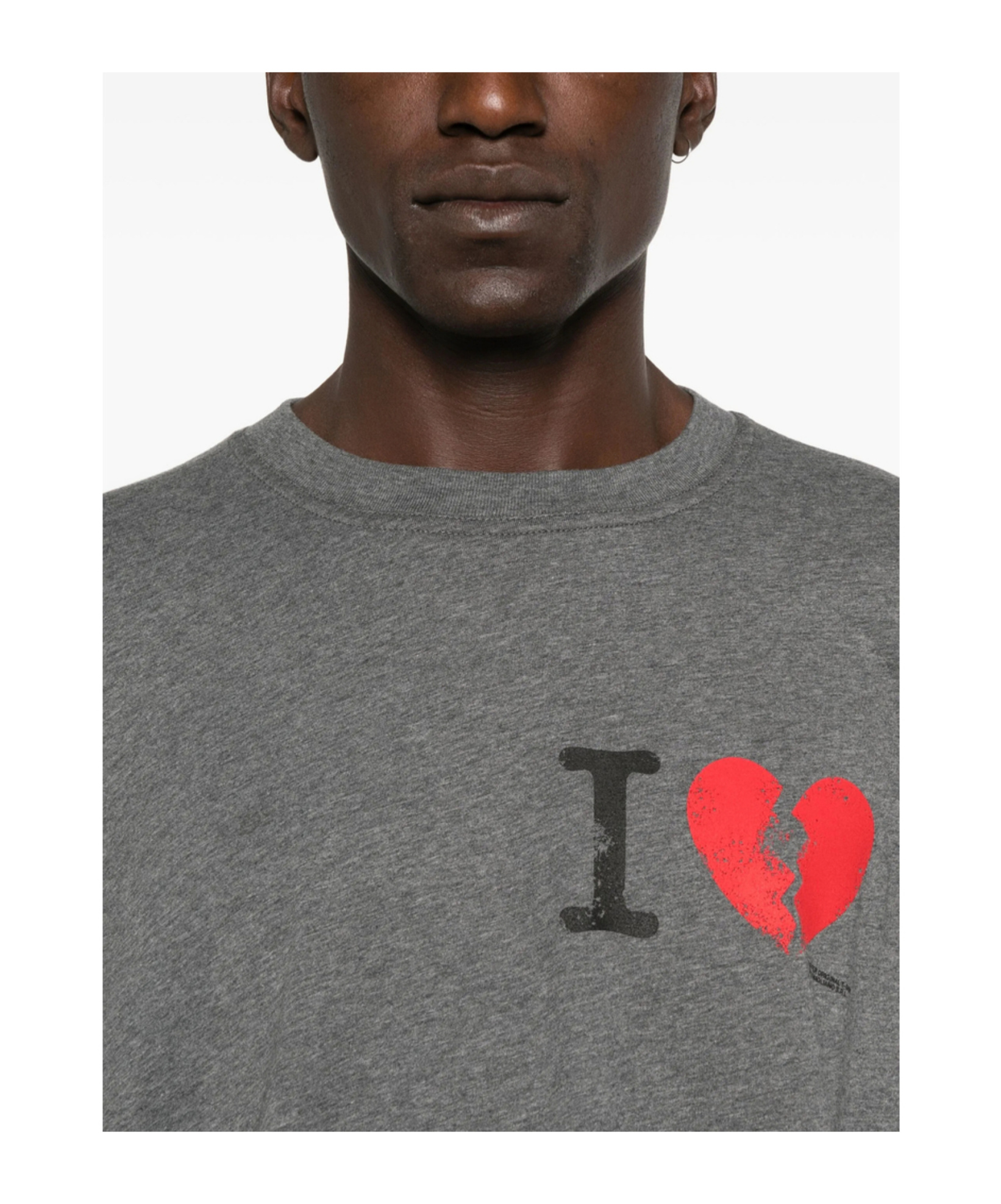 Magliano Broken-heart Print Long-sleeved T-shirt In Gray