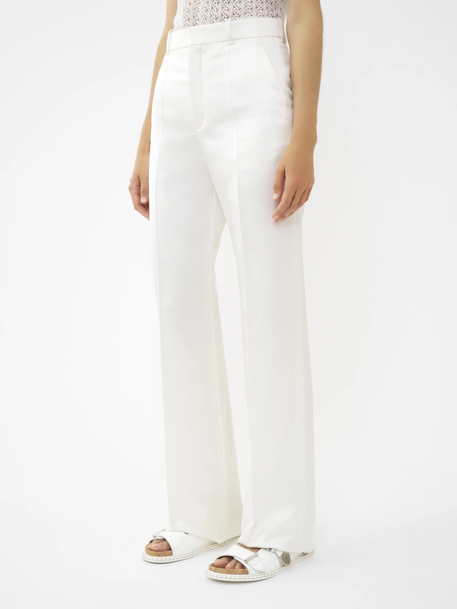Chloé Tailored Straight-leg Trousers In White