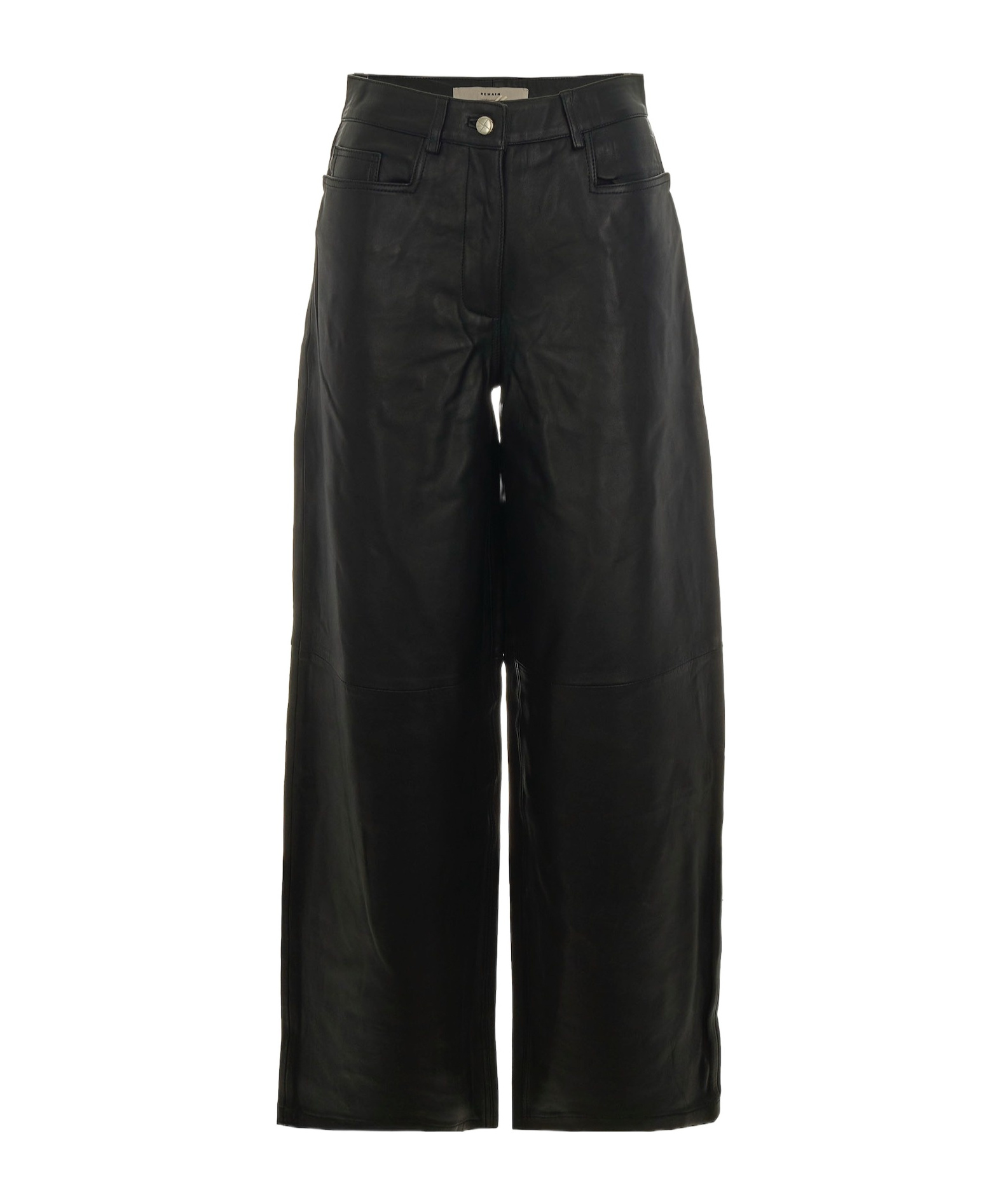 Remain Birger Christensen Pleated Patchwork Casual Pants In Black