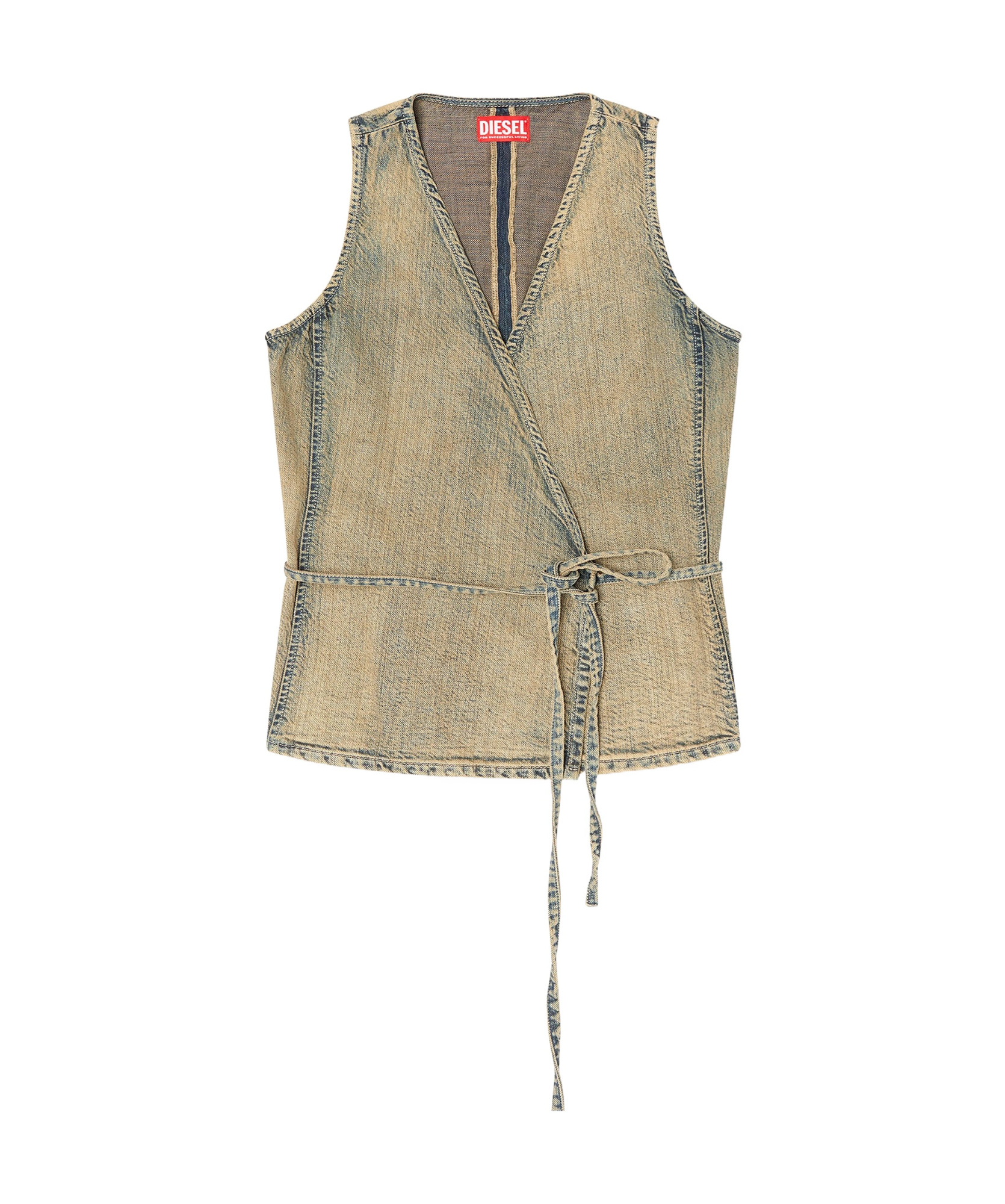 Diesel `de-vern` Denim Top In Brown
