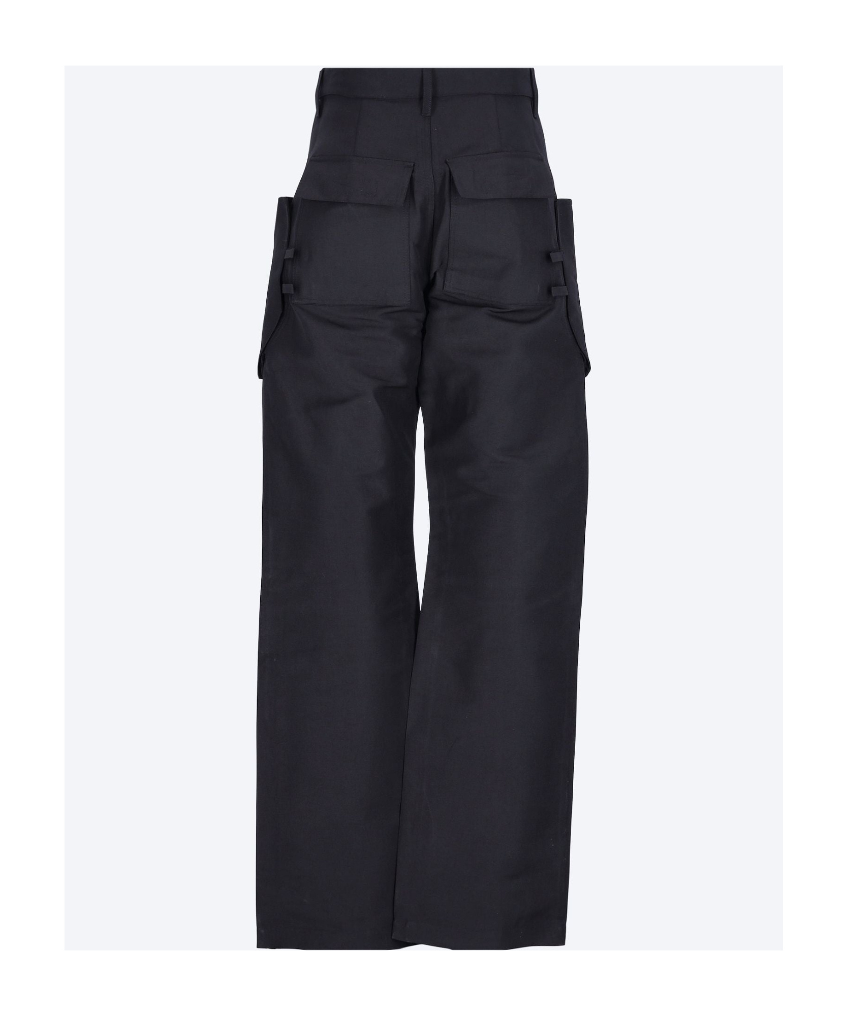 Rick Owens Stefan Wide-leg Brushed Cotton-twill Cargo Trousers In Black