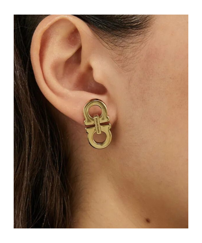 Ferragamo 2 Hooks Earrings Gold-tone Finish In Gold
