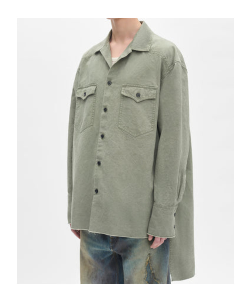 Ann Demeulemeester Antoine High Comfort Long Shirt In Green