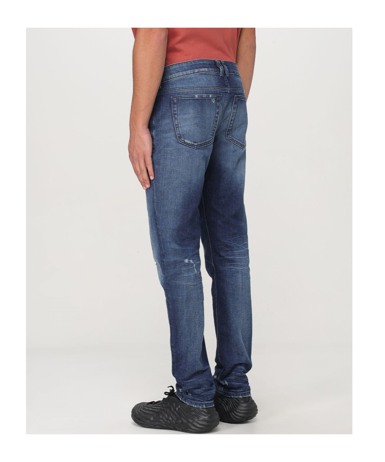 Diesel Denim Trousers With Belt Loops In Red