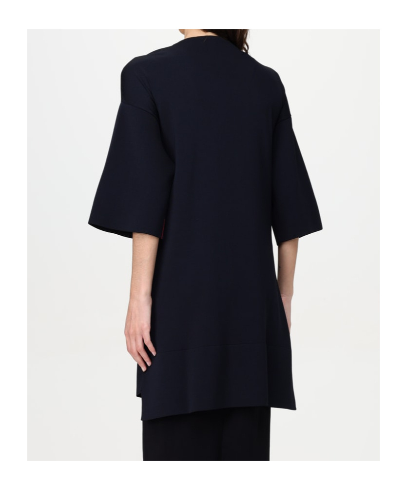 Liviana Conti Short-sleeved Knitted Cardigan In Black