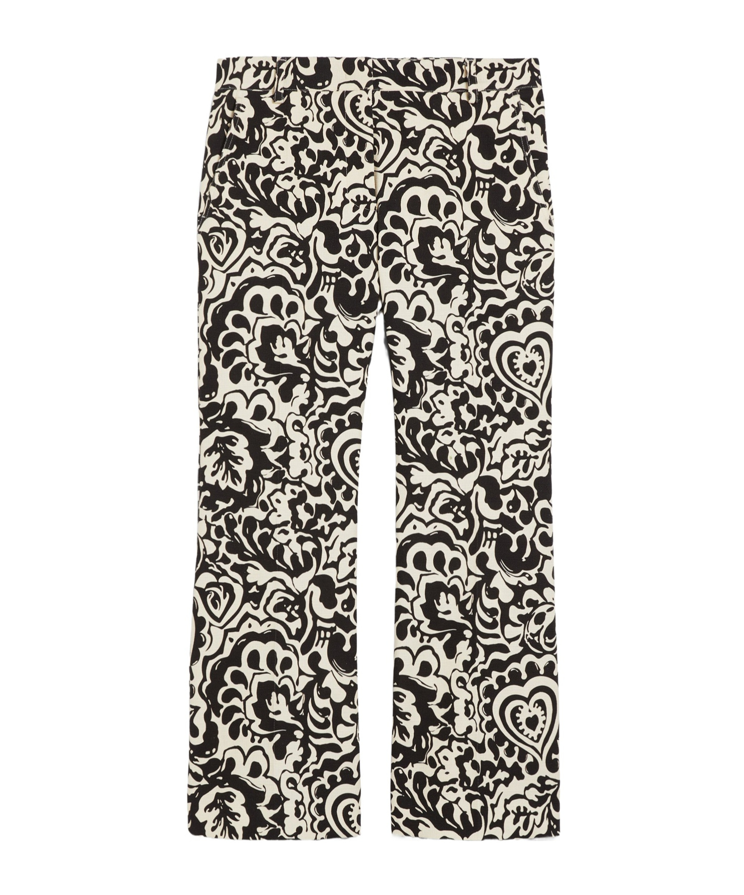 Weekend Max Mara Printed Trousers With Pockets And Belt Loops In Black
