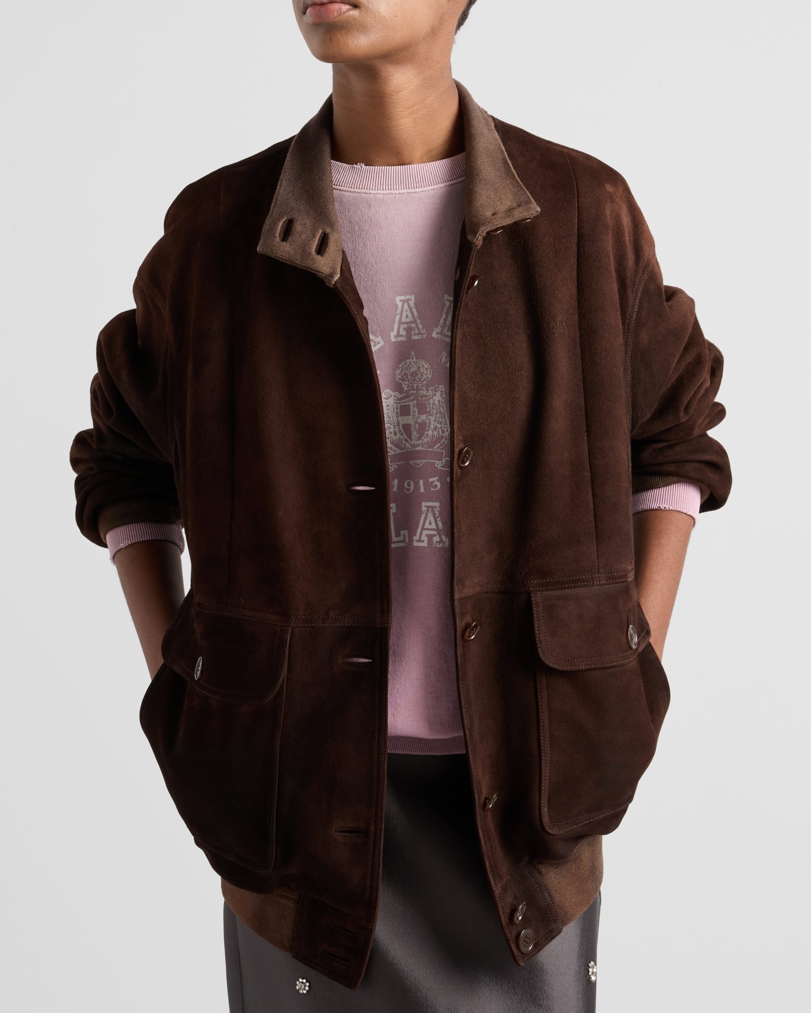 Prada Cotton Crew-neck Sweatshirt In Pink