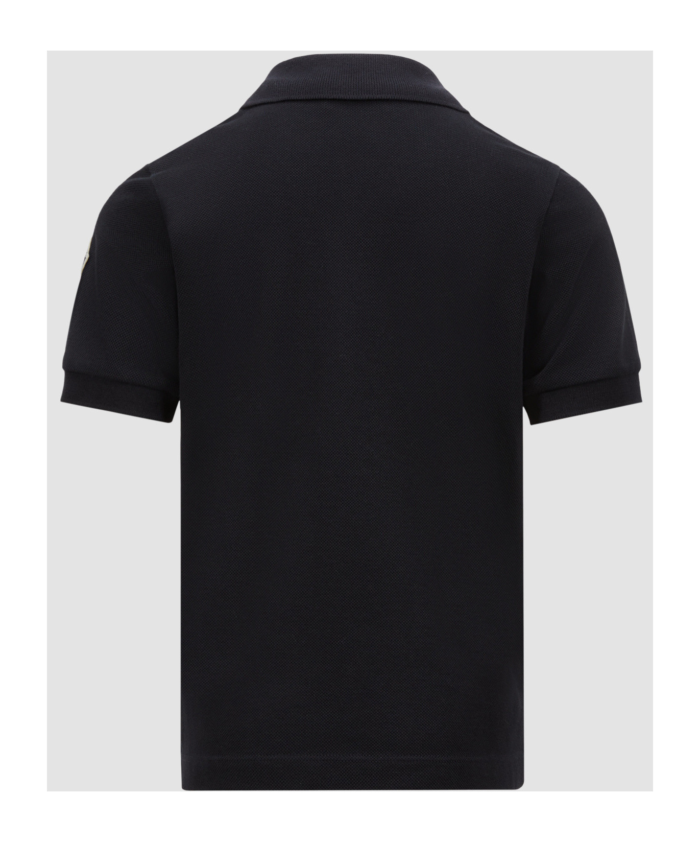 Moncler Tricolour-trimmed Cotton Piquet Polo Shirt In Blue
