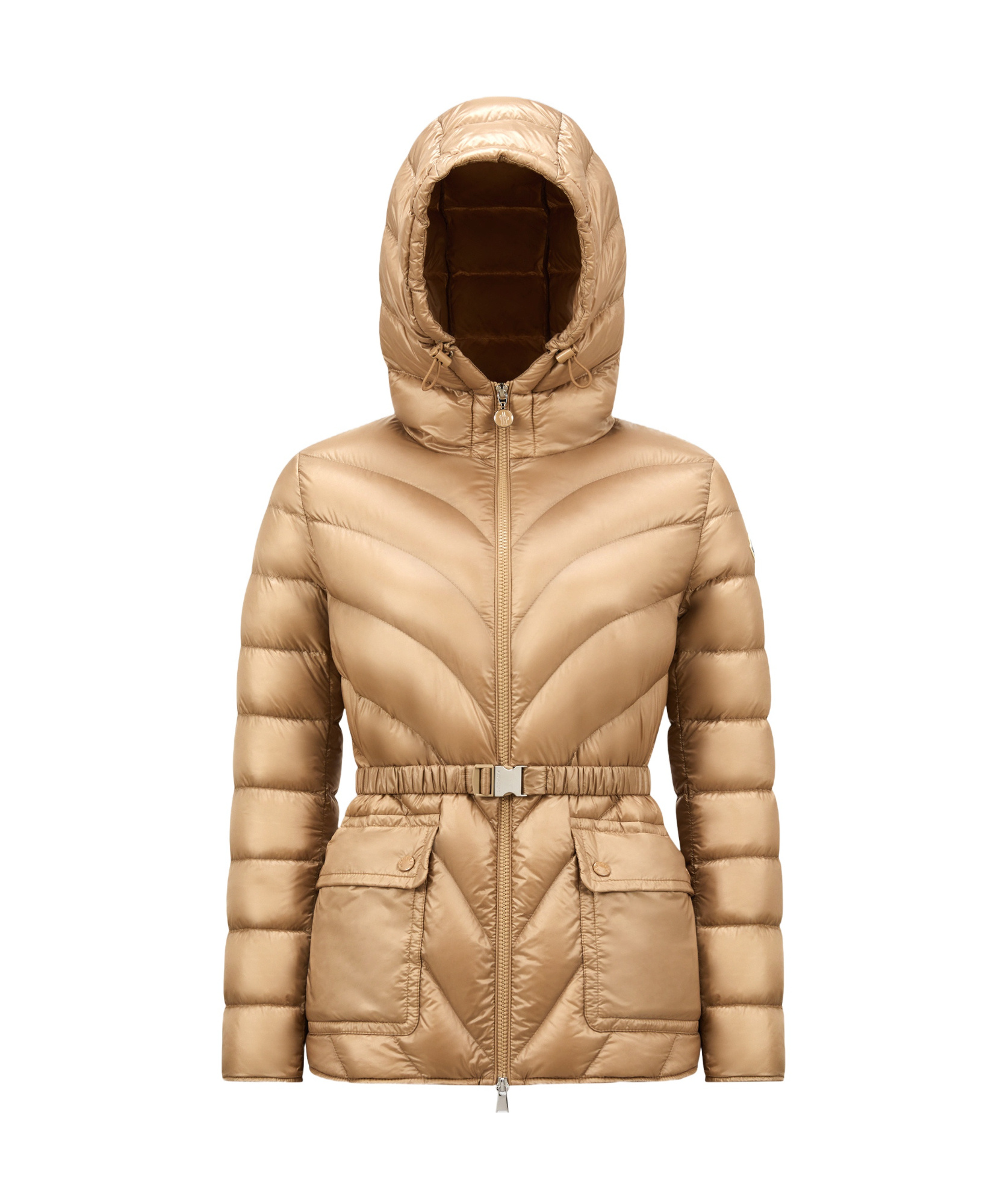 MONCLER ARGENNO HOODED MID-LENGTH DOWN JACKET