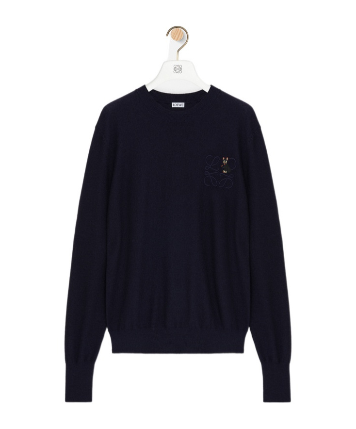 Loewe X Louis Wain Anagram Embroidered Knitted Jumper In Black