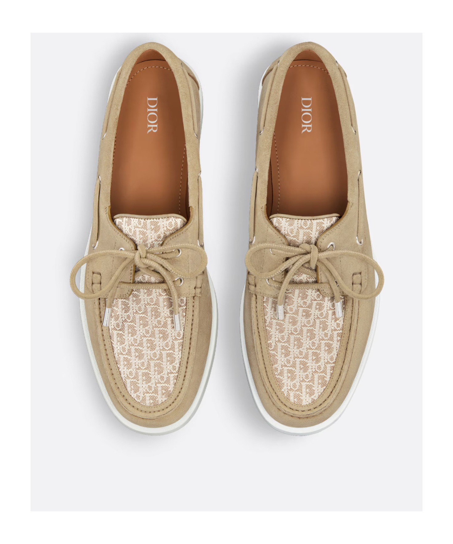 Dior Granville Lace Up Casual Shoes In Nude