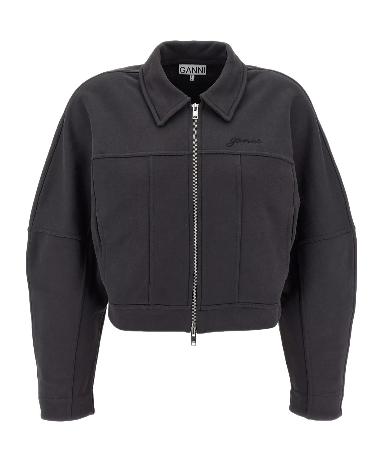Ganni Collared Neck Panel Detailing Bomber Jacket