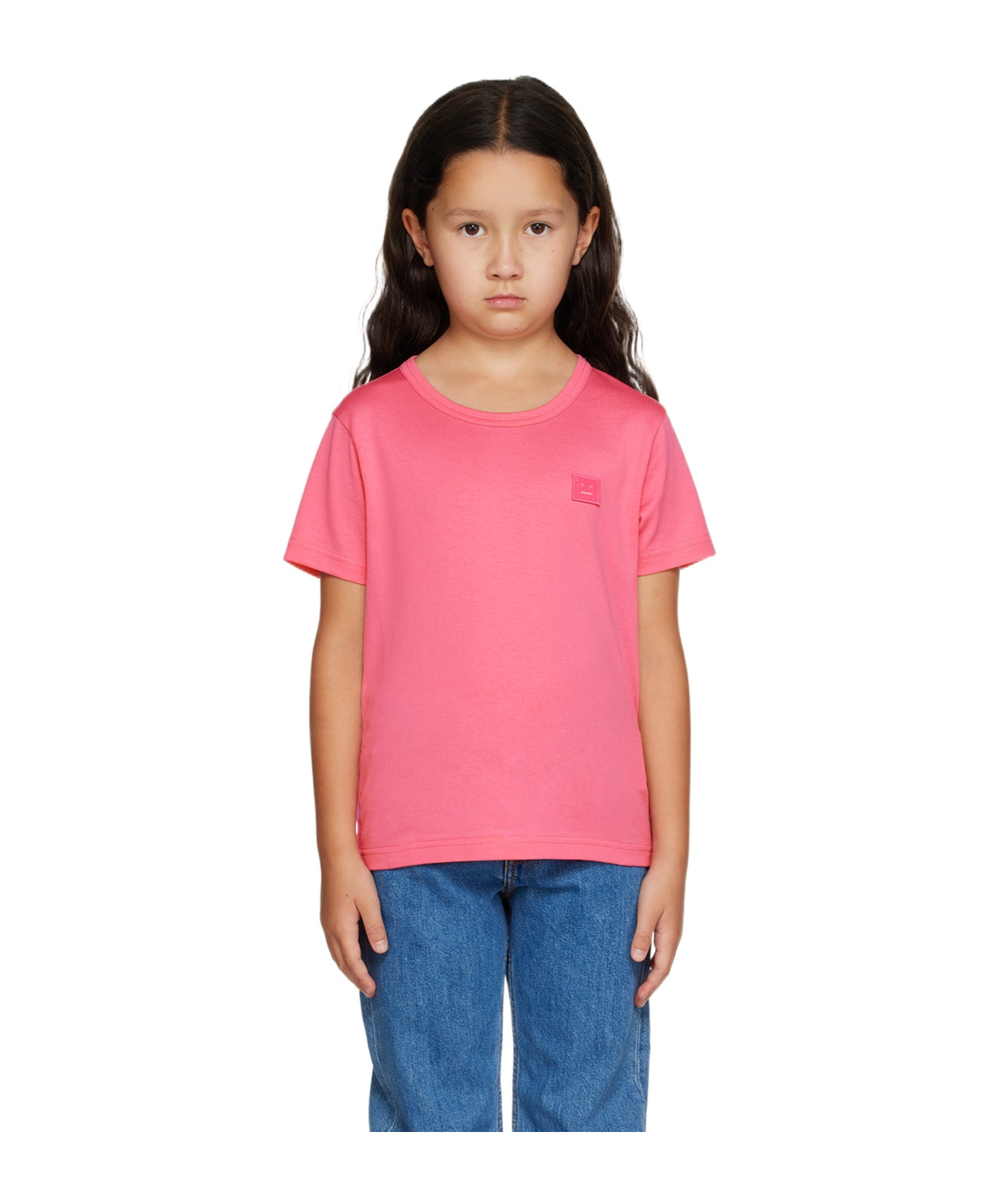 Acne Studios T-shirt With Round Neck And Short Sleeves In Pink