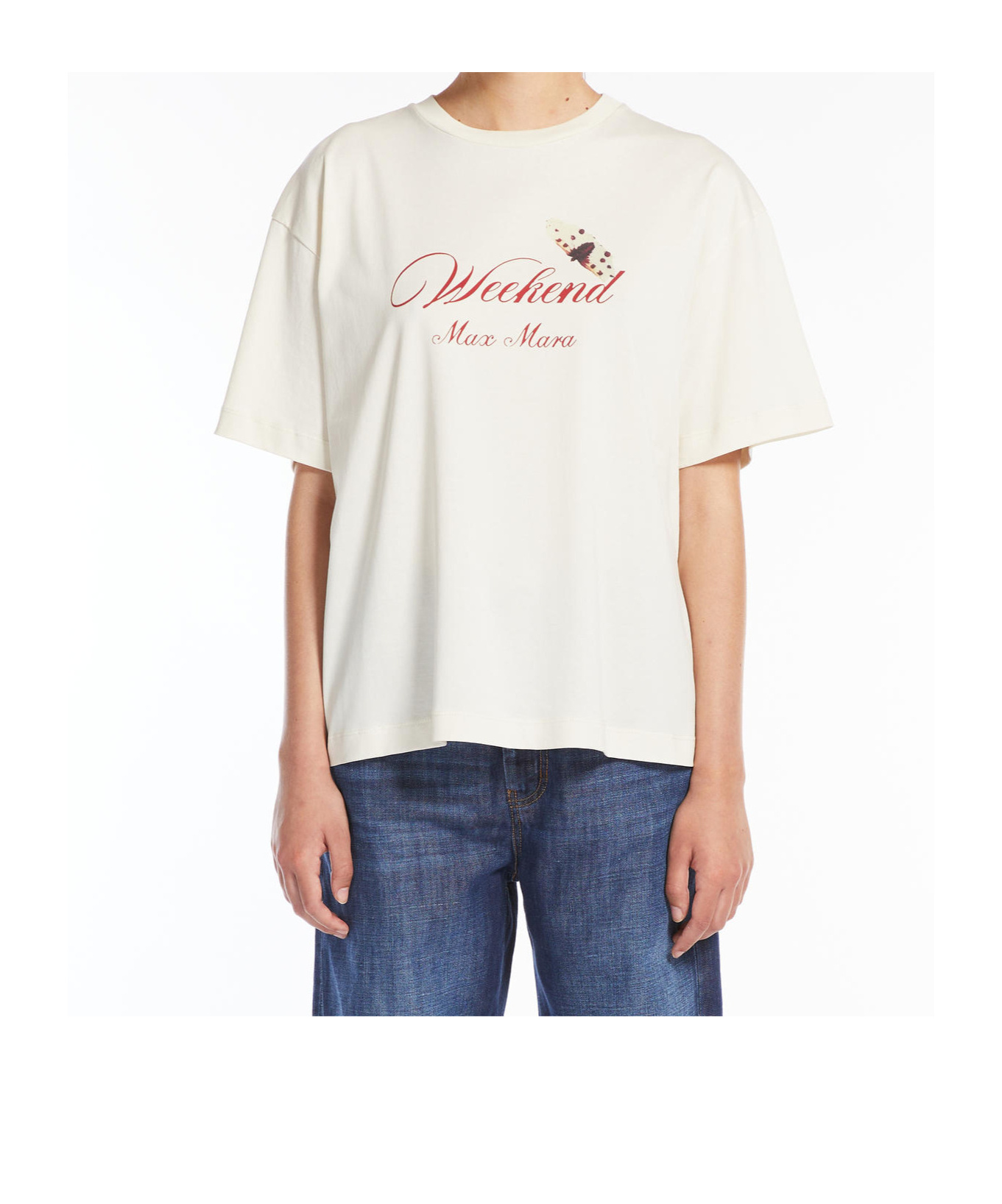 Weekend Max Mara Item O-neck Short-sleeved T-shirt In White