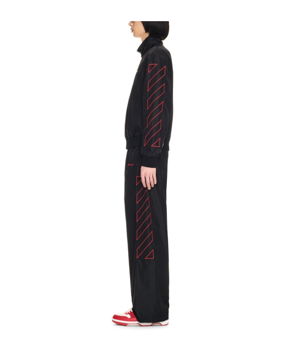 Off-white Embroidered Shell Bomber Jacket In Black