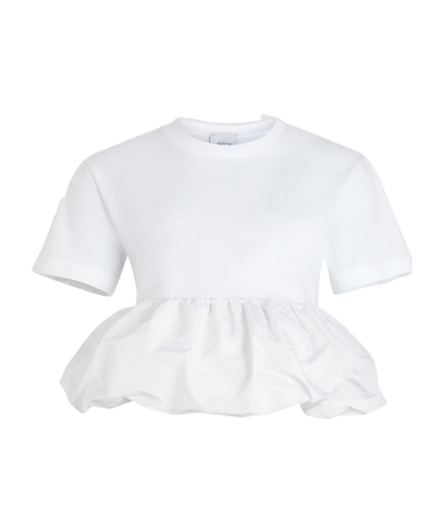 Shop Patou Ruffled T-shirt In White