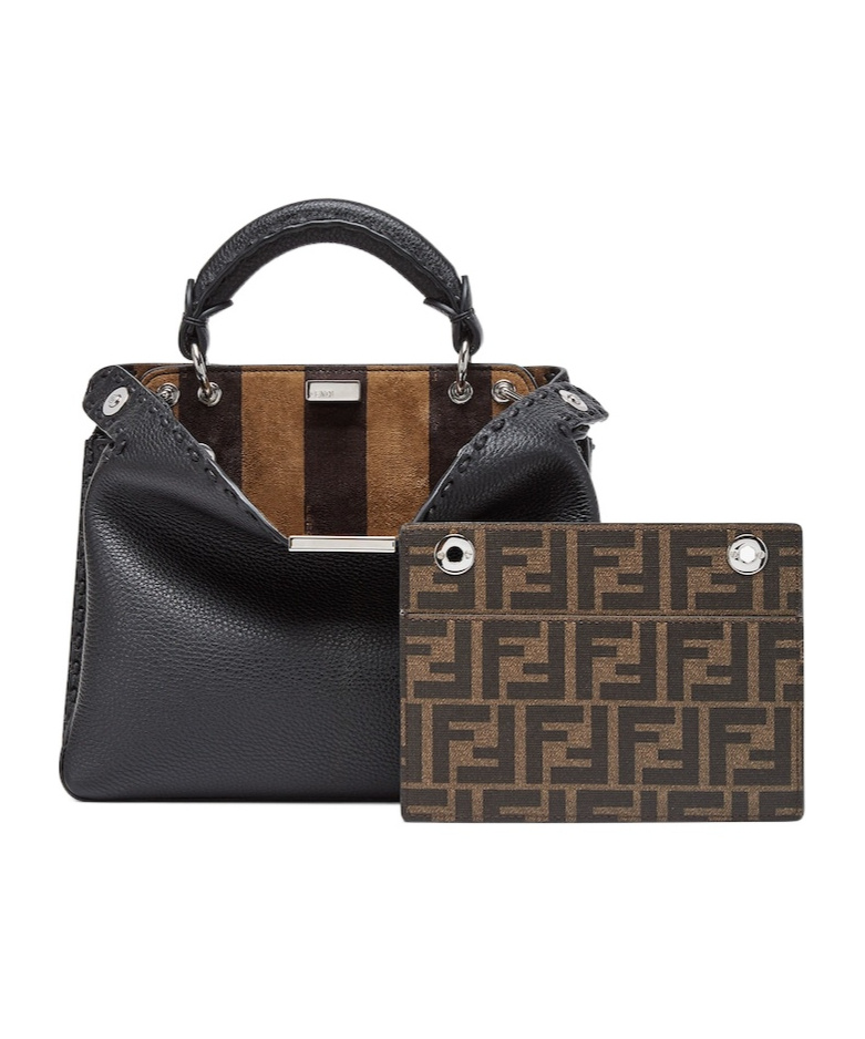 Fendi Small Peekaboo Soft Bag With A Lightweight In Black