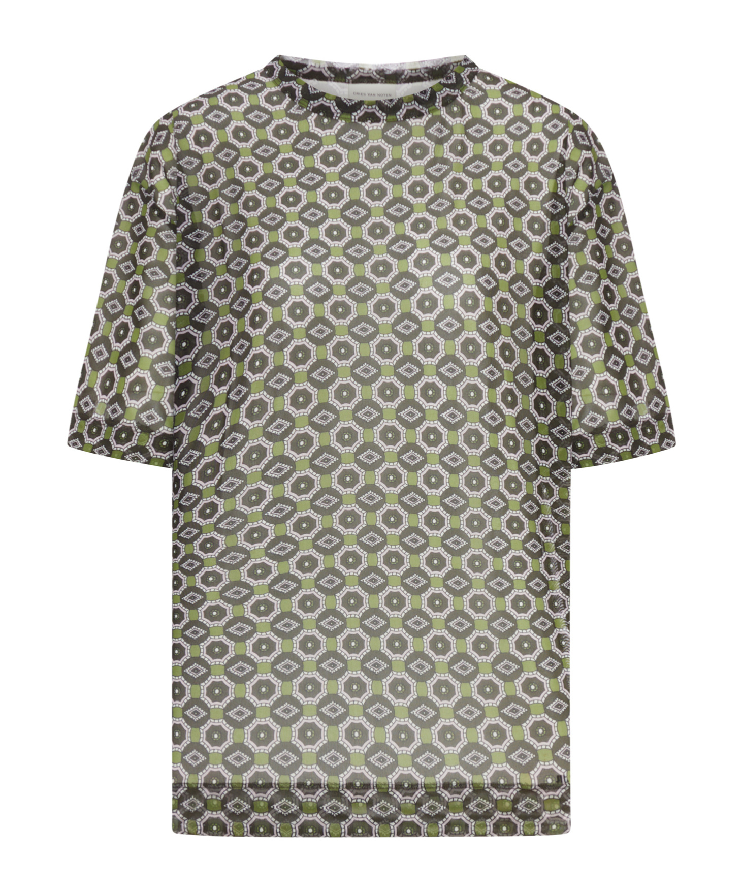 Dries Van Noten Oversized Transparent T-shirt In Green