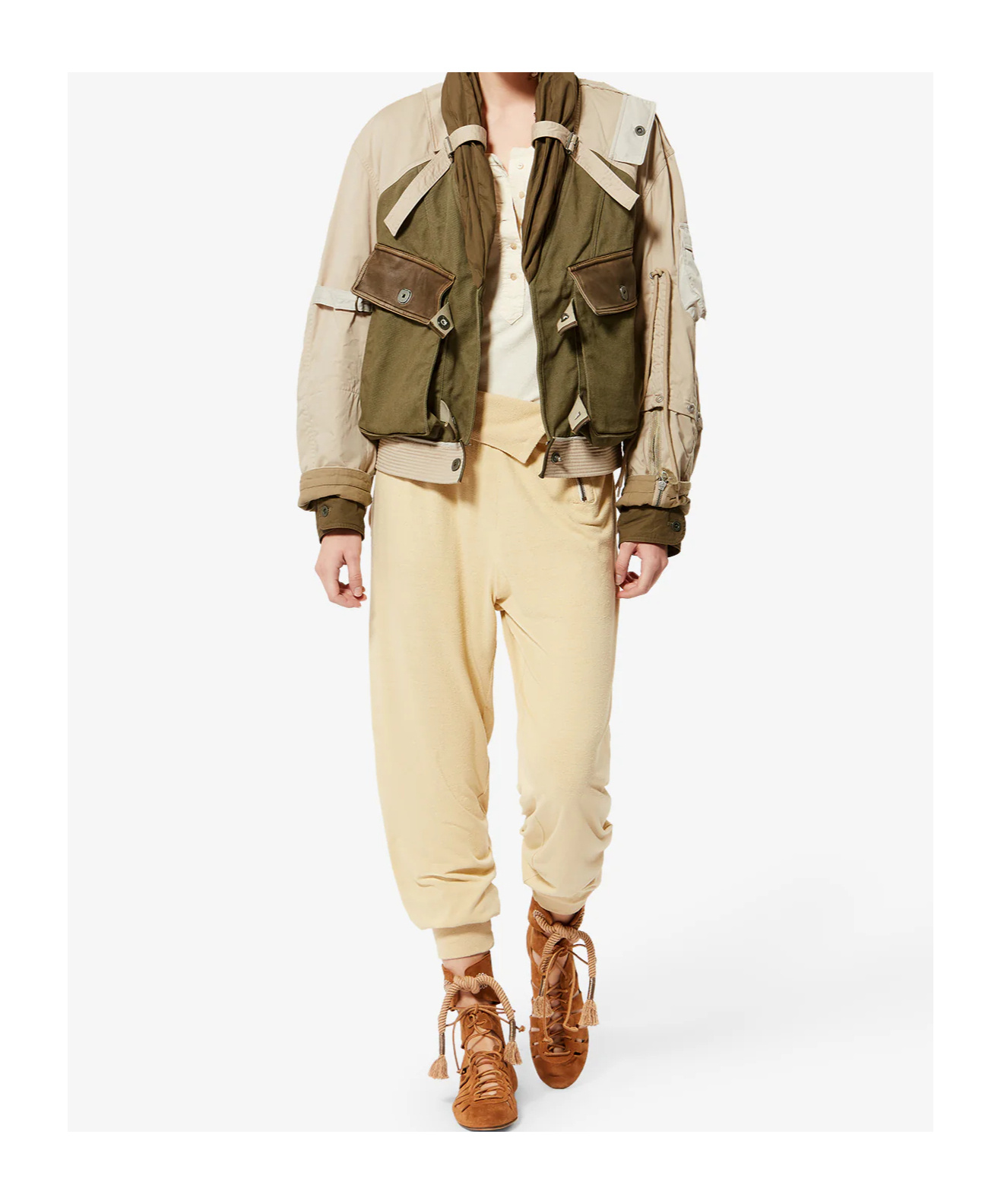Isabel Marant Julissa Leather-trimmed Organic Cotton Jacket In Multi
