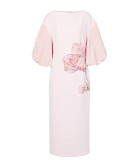 Safiyaa London Embroidered Midi Dress In White