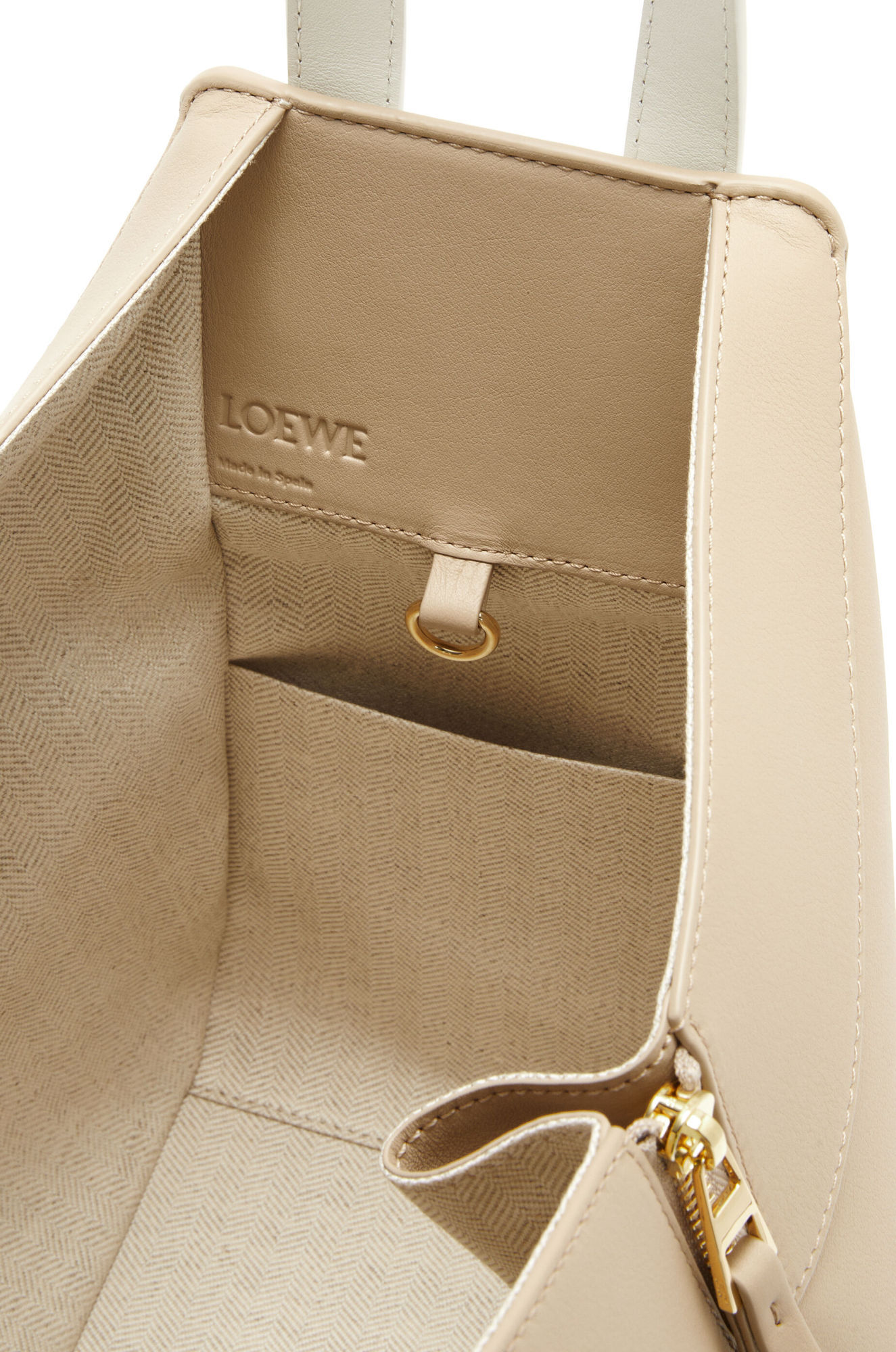 Loewe White And Beige Calfskin Shoulder Bag For Women In White