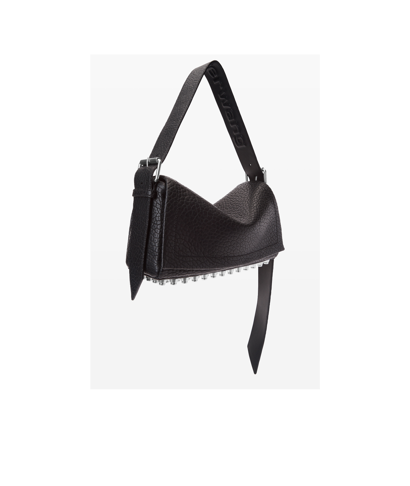 Alexander Wang Ricco Slim Leather Shoulder Bag In Black