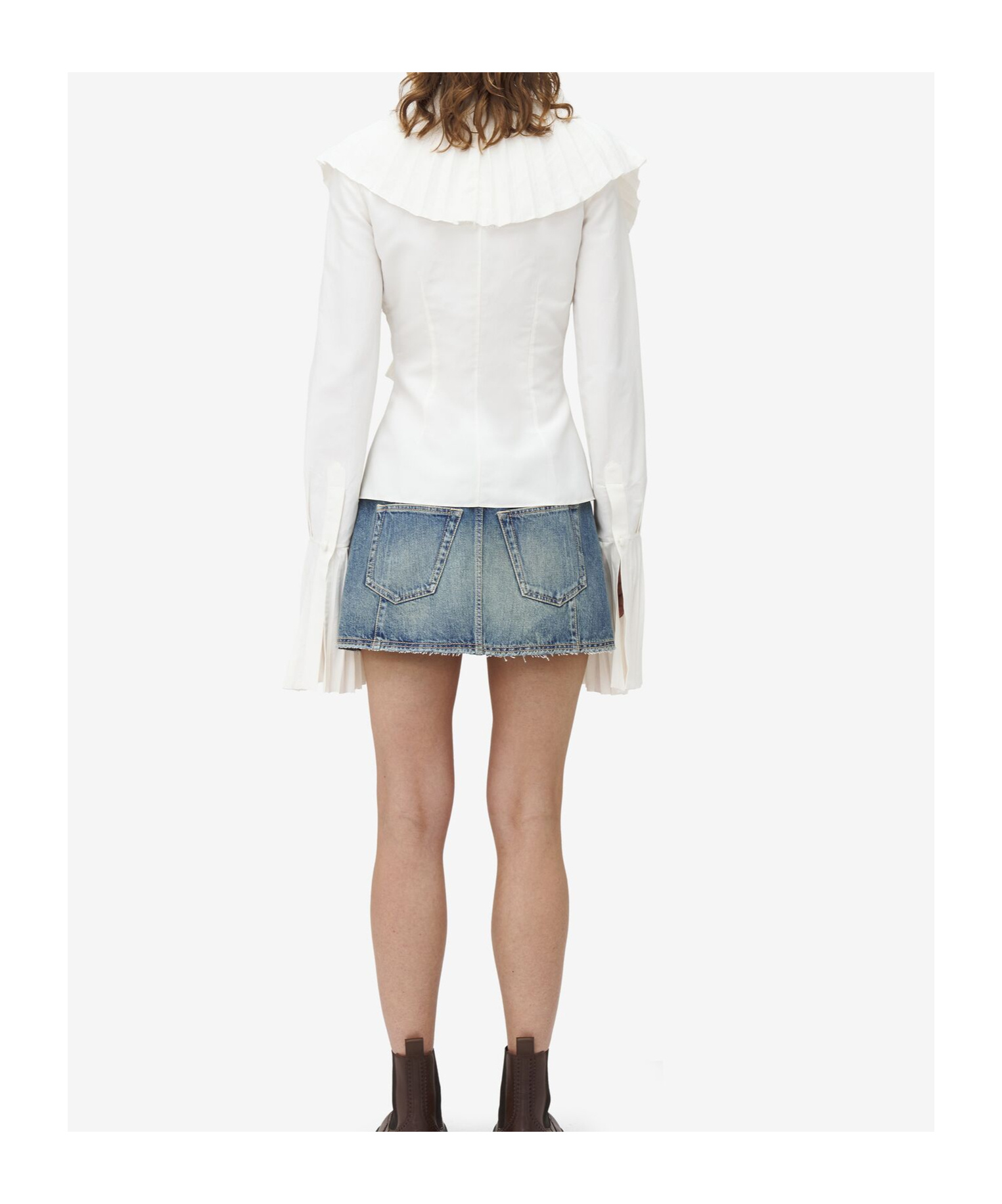 Alexander Mcqueen Pleated Shirt In White