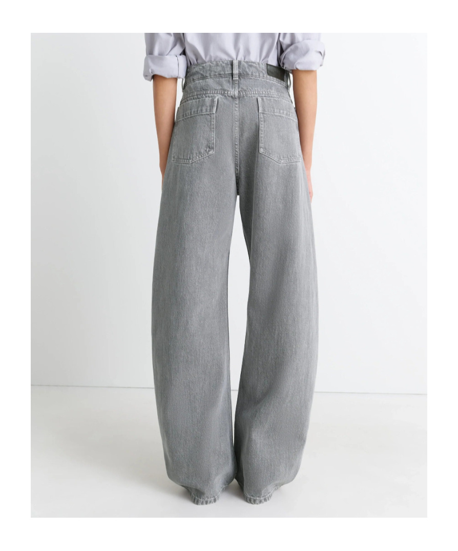 Lemaire High Waisted Curved Pants Clothing In Gray