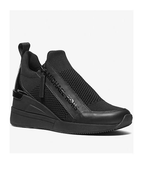 Michael Kors Willis Wedge Trainer In Black