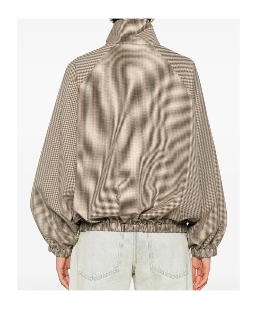 The Frankie Shop Houndstooth Bomber Jacket In Neutral