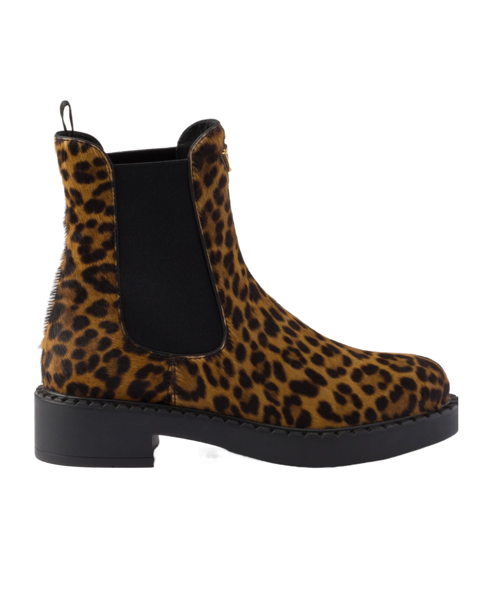 Shop Prada Printed Leather Chelsea Boots In Black
