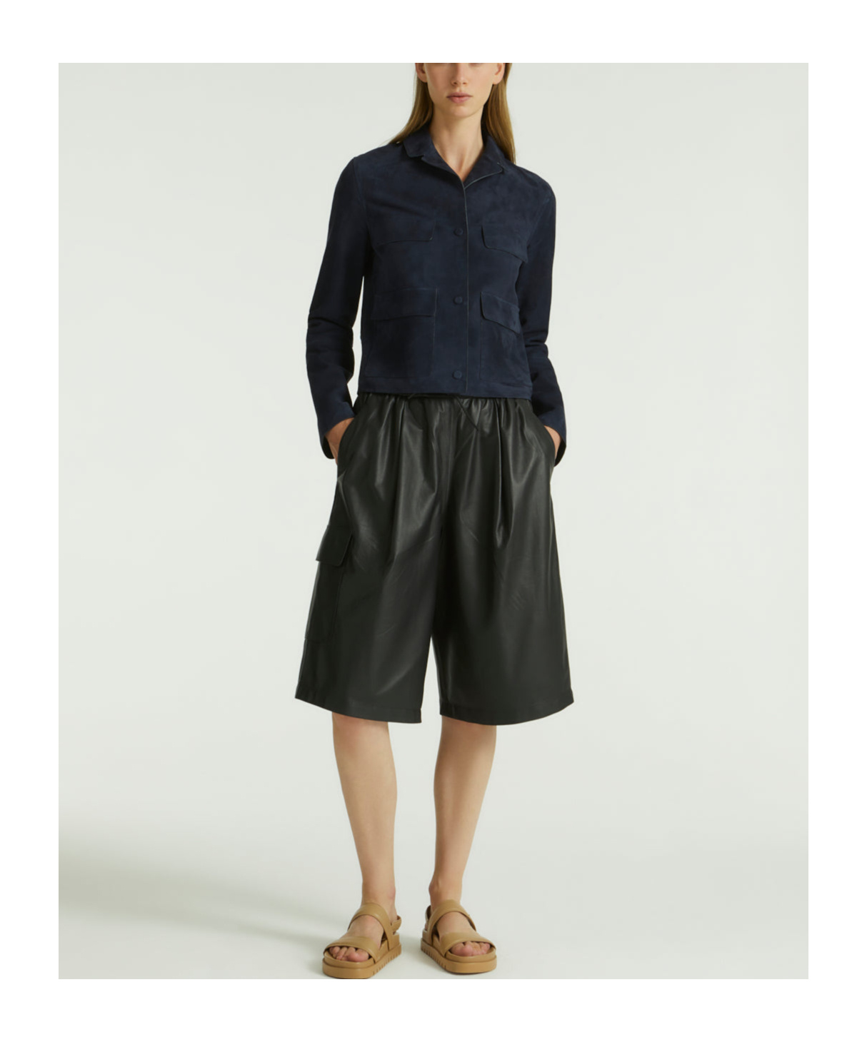 Yves Salomon Double-sided Velvet Lambskin Short Leather Jacket In Black