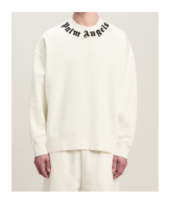 Palm Angels Logo-print Cotton Sweatshirt In White