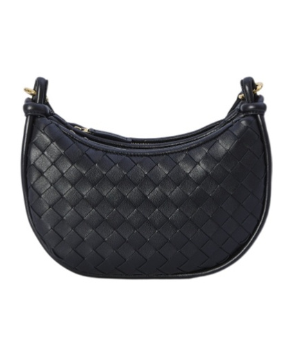 Bottega Veneta Black Leather Gemelli Messenger Bag In Black