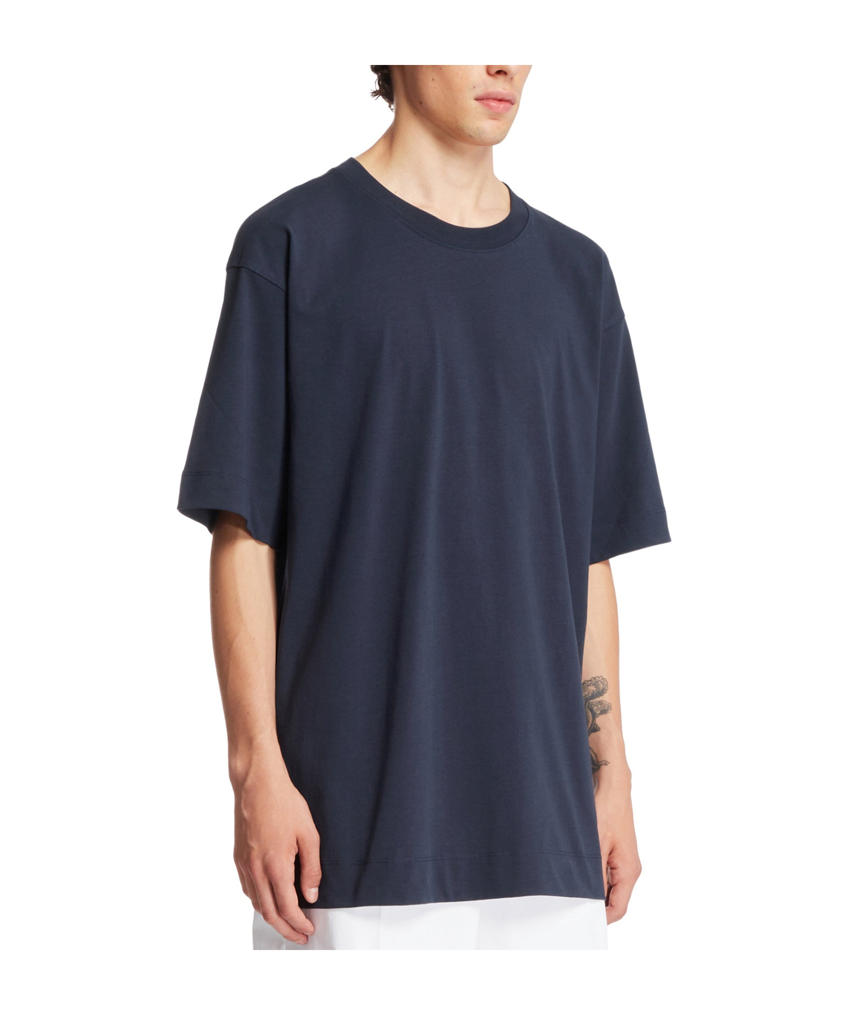 Dries Van Noten Oversized Short Sleeve Round Neck Cotton T-shirt In Black