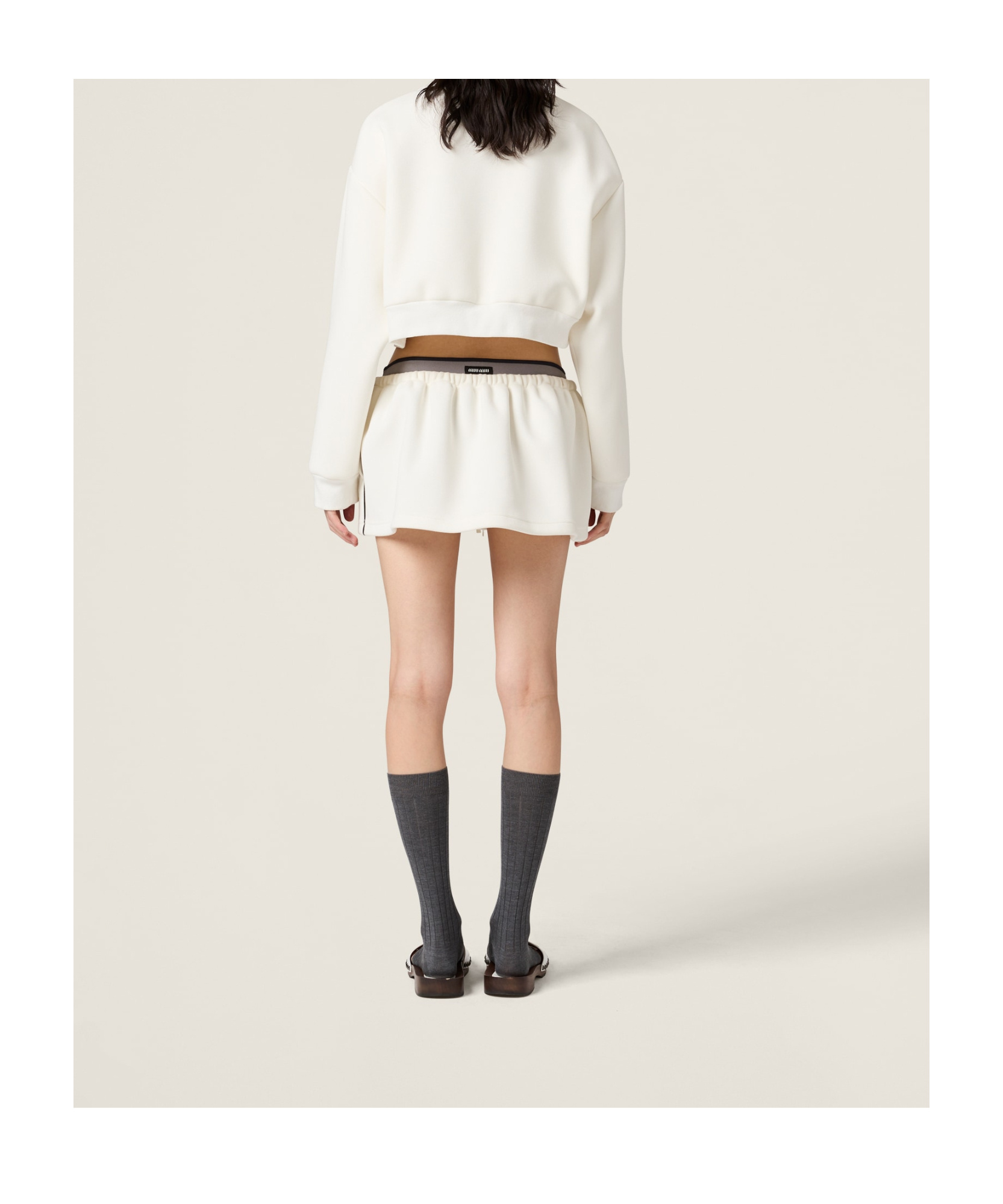 Miu Miu Bonded Piqué And Technical Jersey Blouson Jacket