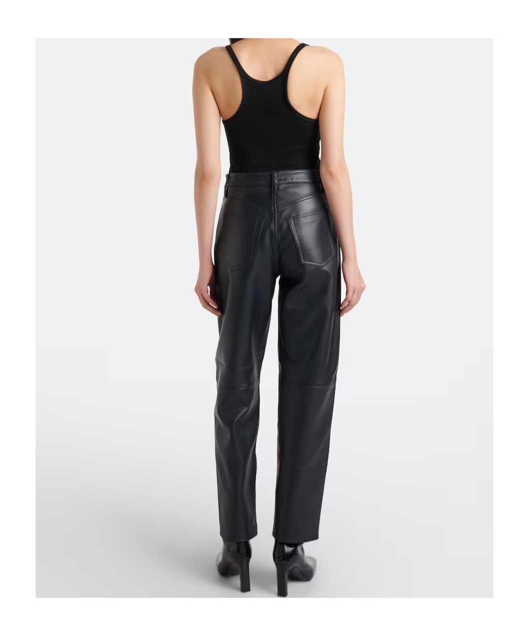 Frame Belt Loop Casual Pants In Black